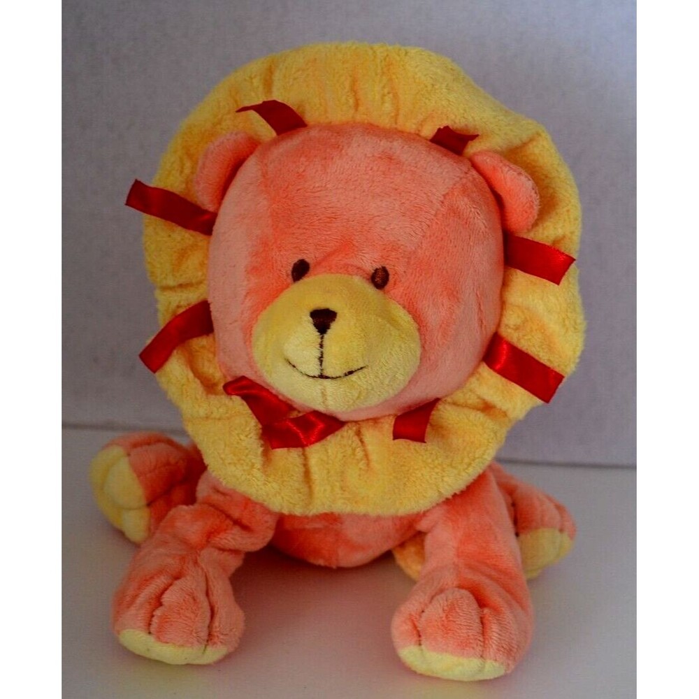 Carters SMILEY HAPPY Friends Plush Rattle Lion Orange Baby Lovey 8"